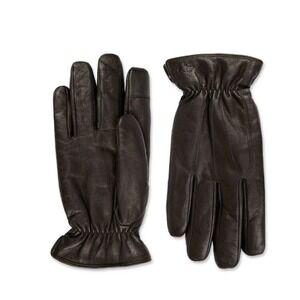 Men's Dockers Leather Touch Screen Compatible Gloves- Brown  Size L